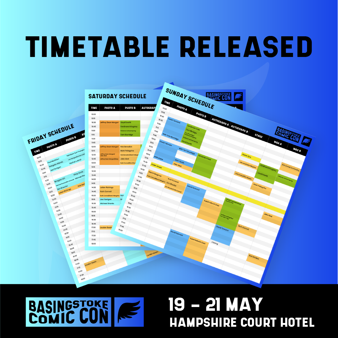 Timetable Basingstoke Comic Con